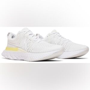 Nike Women’s React Infinity Run Flyknit 2 'White Light Citron' Sneakers Size 8.5
